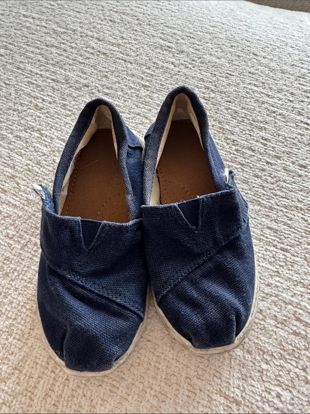 Kids TOMS Navy Canvas Slip-On Shoes